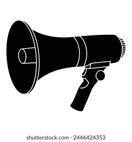 Megaphone speaker, view from different angles, isolated on white background. 