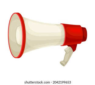 Megaphone or Speaking-trumpet as Safety Equipment for Construction and Industrial Work Vector Illustration