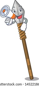 With megaphone spear isolated with in the cartoon