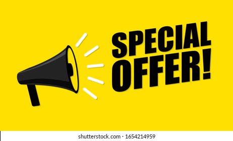 Megaphone and special offer vector illustration