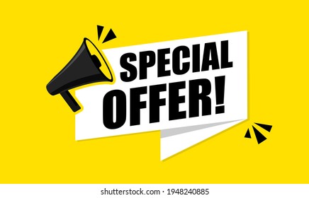 Megaphone and special offer vector illustration