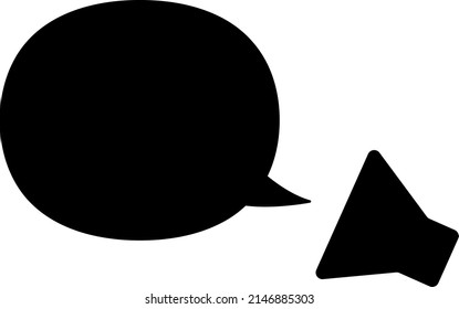 Megaphone and speech balloon isolated vector illustration.