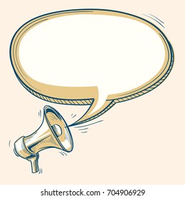 Megaphone with speech bubble