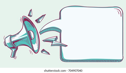 Megaphone with speech bubble