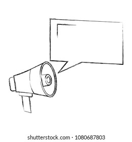 megaphone with speech bubble advertising vintage
