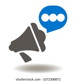 Megaphone Speech Bubble Icon Vector. We're Hiring Illustration. Join Our Team Logo. Advertisement and Advertising Symbol.