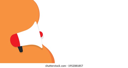Megaphone with speech bubble illustration
