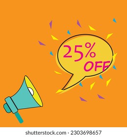 Megaphone and speech bubble on blue background in pop art style Vector.