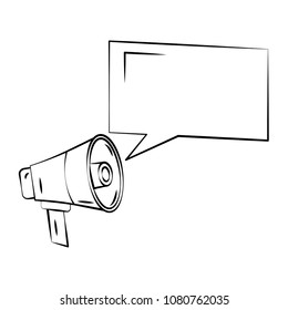 megaphone with speech bubble pop art style