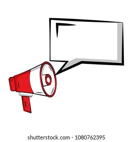 megaphone with speech bubble pop art style