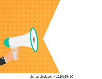 Megaphone with speech bubble. Vector Illustration. EPS10