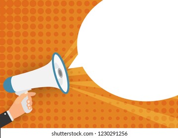 Megaphone with speech bubble. Vector Illustration. EPS10