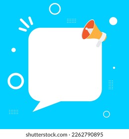 megaphone and speech bubble vector illustration for announcement background design