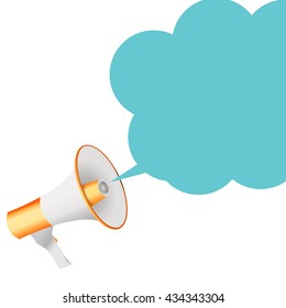 Megaphone with Speech Bubble Vector Illustration EPS10