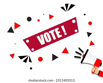 Megaphone and speech bubble vote. Template for business. Illustration vector.