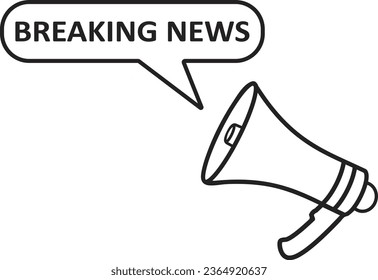  Megaphone with speech bubble in word 
Breaking News
