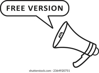  Megaphone with speech bubble in word Free version.