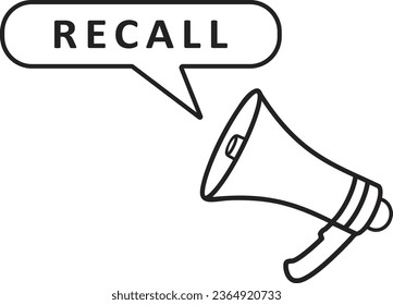  Megaphone with speech bubble in word Recall