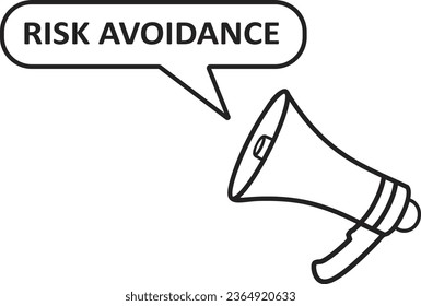  Megaphone with speech bubble in word Risk-avoidance