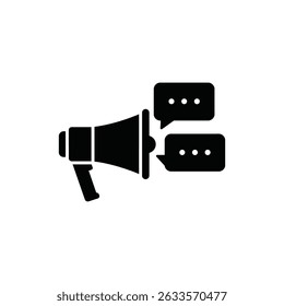 Megaphone with Speech Bubbles Representing Business Announcement