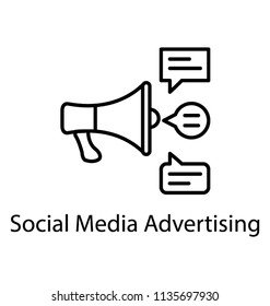 
A megaphone with speech bubbles showing the concept of viral marketing 
