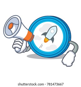 With megaphone stellar coin character cartoon With megaphone stellar coin character cartoon