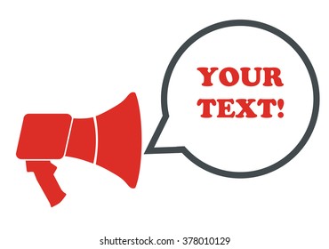 Megaphone with Stop text. Abstract illustration for your protest banner.