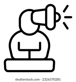 Megaphone strategy icon outline vector. Social media. Network marketing