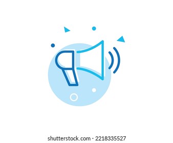 Icono de la línea de ataque Megaphone, ilustración del vector Megaphone