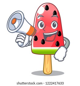 With megaphone summer watermelon the ice shaped cartoon