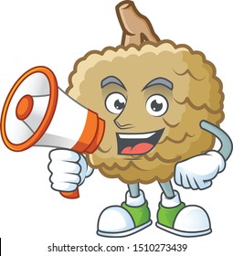 With megaphone sweet marolo fruit for design character