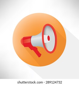Megaphone symbol icon,flat design,clean vector