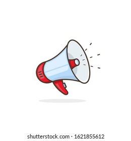 Megaphone symbol on white background, vector illustration.