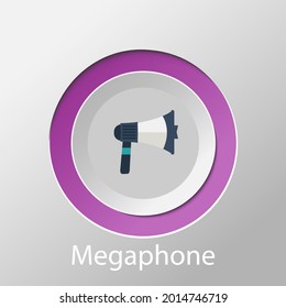 megaphone symbol on the white background.