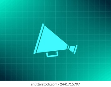 Megaphone symbol. Vector illustration on a blue background. Eps 10