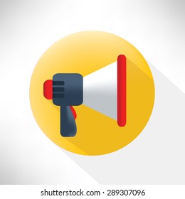 Megaphone symbol,flat icon,clean vector