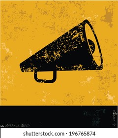 Megaphone symbol,grunge vector