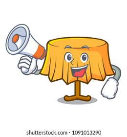 With megaphone table cloth character cartoon