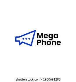 Megaphone Talk Chat Social Logo Vector Icon Illustration