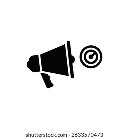 Megaphone with Target Representing Business Message and Communication Strategy