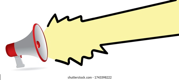 megaphone template, empty space, vector illutration