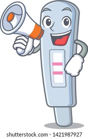 With megaphone test pack in the mascot shape