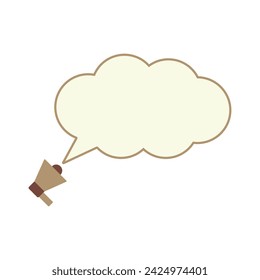 megaphone with text box Announcement text. Vector stock illustration. Announcement symbol element for design. Vector flat design for poster, card, wallpaper, poster, banner. Editable. EPS 10