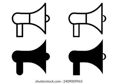 Megaphone thin line icon, promote line vector.
