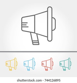 Megaphone Thin Line Single Icon Vector Illustration