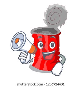 With megaphone Tin can shape on a cartoon