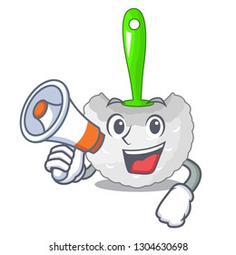With megaphone toilet brush in the character shape