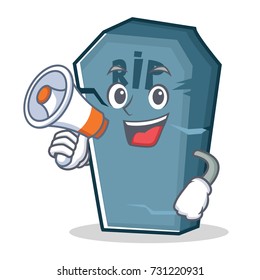 With megaphone tombstone character cartoon object