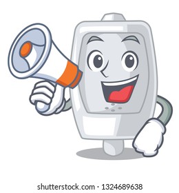 With megaphone urinal isolated with in the mascot