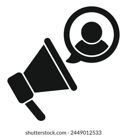Megaphone vacancy hiring icon simple vector. Human solitary. Resume expert